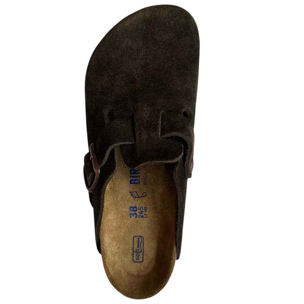 BIRKENSTOCK Boston Mocha Suede Leather Clogs EU 38 US 7 to 7 1/2 Regular Fit - Picture 14 of 16